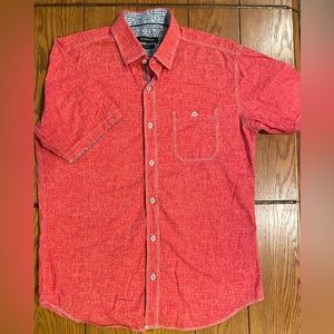 EUC Bugatchi short sleeve button down shirt,size medium, red